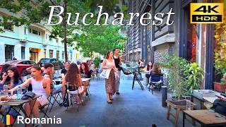 Bucharest Walking Tour / Evening walk around Piața Unirii and Universitate sta. / Romania🇷🇴 / 4K HDR