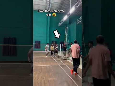 how they celebrate win 😅🏸#badminton #ytshorts #subscribe #viral