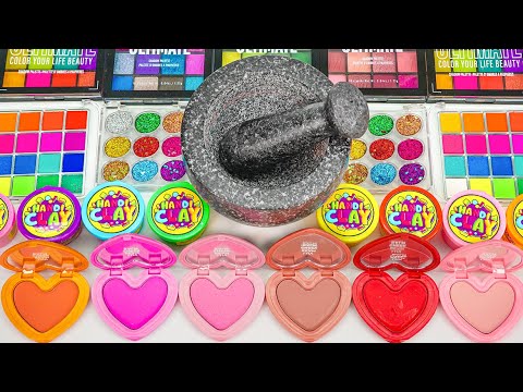 Satisfying Video How To Make Clear Slime Rainbow Heart Eyeshadow Mixing Random Things ASMR