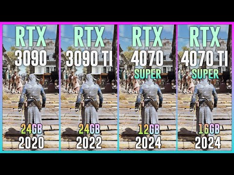 RTX 3090 vs RTX 3090 TI vs RTX 4070 SUPER vs RTX 4070 TI SUPER - Test in 20 Games