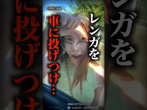 ドライブレコーダーに映ったヤバい女性…【レンガ女】