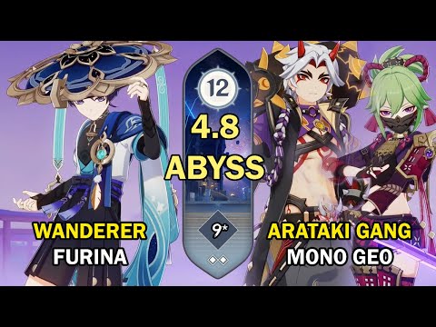 Wanderer Furina & Itto Mono Geo | NEW Spiral Abyss 4.8 Floor 12 (9 Stars) | Genshin Impact【原神】