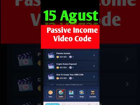 Passive Income Tapswap code Tapswap Passive Income code Tapswap video code