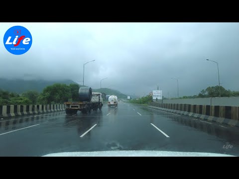 【4K HDR】Driving in Rain - JNPT Road - Palm Beach Road - Thane