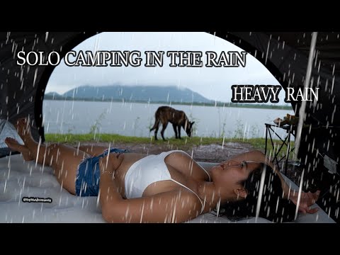 SOLO CAMPING IN THE RAIN - RELAXING IN TENT WITH SOUND OF RAIN - SOPHIA ADVENTURES