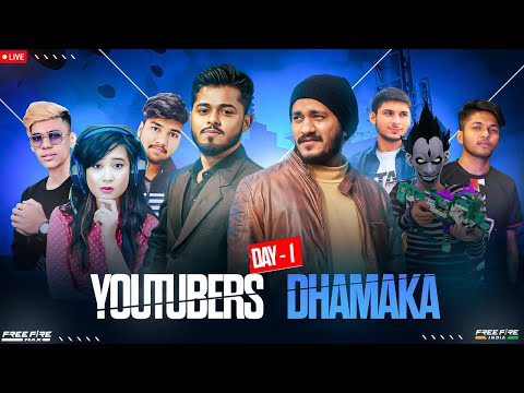 Arrow Gaming Youtubers Dhamaka Group-B Day 1 | Free Fire Max Live Ft. UG , Classy FF , NXT , NG