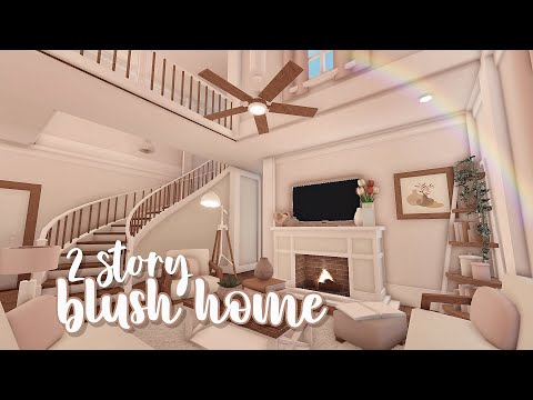 2 story blush family home ♡ | bloxburg speedbuild | luminto