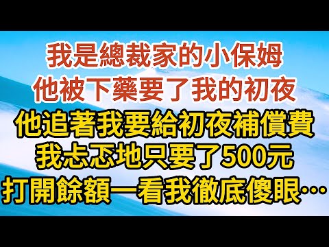 《小女傭揣崽逃》第02集：我是總裁家的小保姆，他被下藥要了我的初夜，他追著我要給初夜補償費，我忐忑地只要了500元，打開餘額一看我徹底傻眼…… #戀愛#婚姻#情感 #愛情#甜寵#故事#小說#霸總