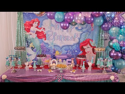 Little Mermaid/1st Birthday Theme w/Balloon Garland