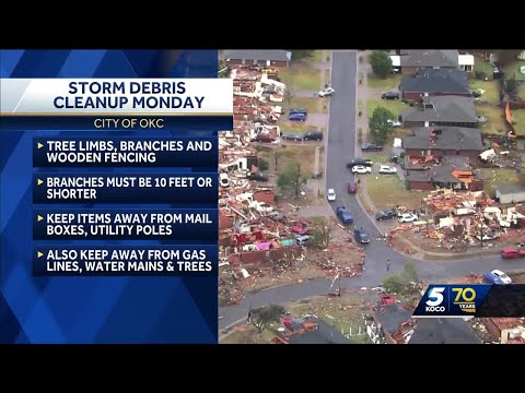 Oklahoma City storm debris cleanup in areas hit by tornado starts Monday