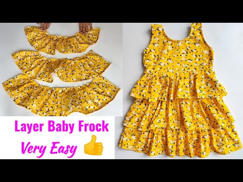 Layer Baby Frock Cutting and stitching | Baby Frock cutting and stitching