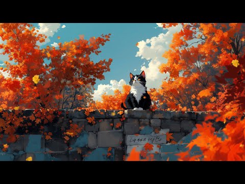 Lofi With My Cat || The Colors of Autumn 🐾 🧡 Lofi Deep Focus to study / relax [ Lofi Hip Hop ]