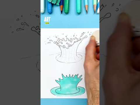 3D drawing tuto with this splash of water ✏️💧 #water #splash #tuto #drawing #artroom #art #3d