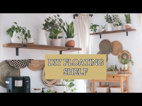 DIY Floating Shelf for Less than $50! || Boho Coffee Area