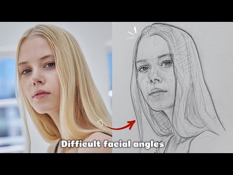 Step by step: Drawing a girl's face from a difficult angle