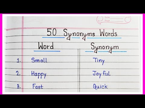 50 Synonyms Words In English | Synonyms Words | Common Synonyms Words