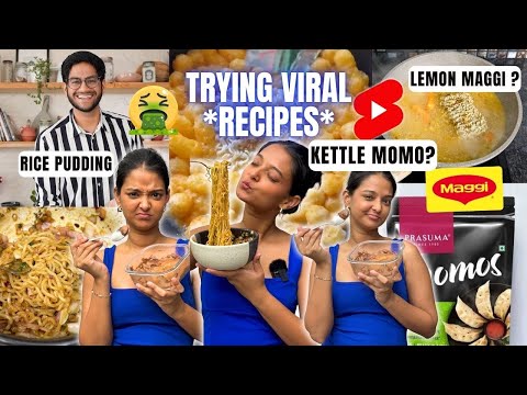 *VIRAL* Recipes 🍜🤮Kettle momo? ☠️😱lemon maggi, Rice Pudding 🍮