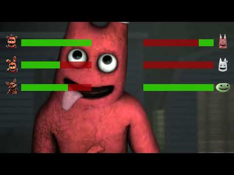 FNAF Animatronics  (Armored) Vs Garten of Banban with Healthbars