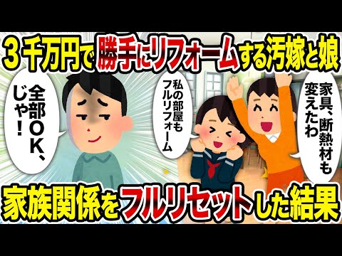 【2ch修羅場スレ】3千万円で勝手にリフォームする汚嫁と娘 家族関係をフルリセットした結果