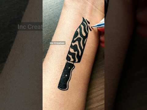 Knife tattoo idea......#tattoo #bodyart #easytattoo #drawing #diytattoo #temporarytattoo #artist