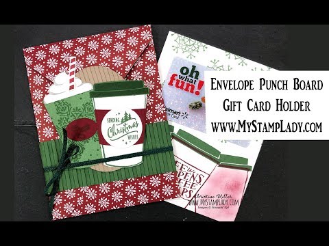 Coffee Cafe Gift Card Envelope with masking and the Envelope Punch Board