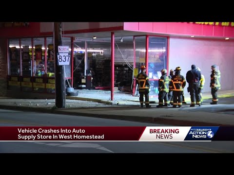 Vehicle crashes into Advance Auto Parts store in West Homestead