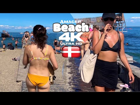 HOT DAY🔥At Amager Beach Copenhagen 🇩🇰Denmark 2023 [4k] Beach Walk