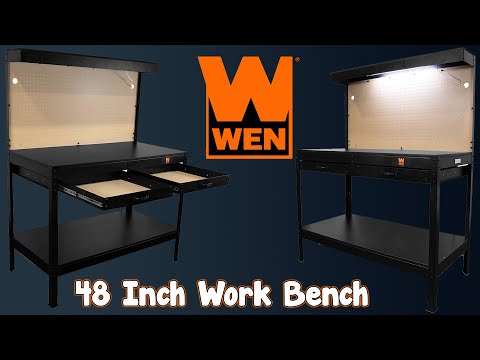 Upgrade Your Workspace with WEN WB4723T 48-Inch Workbench - Power Outlets and Light Included!