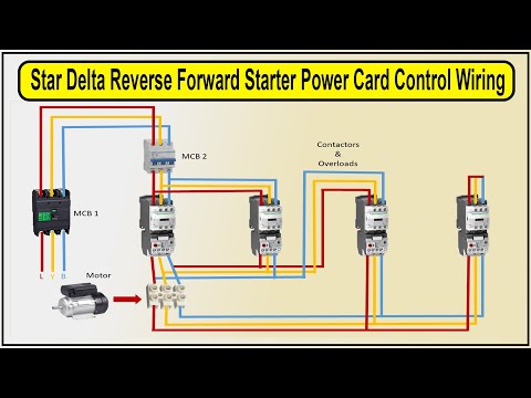 How to Make Star Delta Reverse Forward Starter Power Card Control Wiring Diagram | 3 Phase Motor