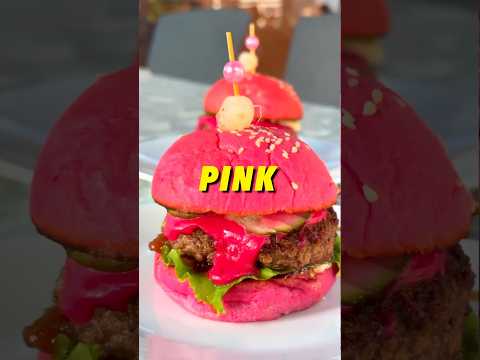 Cooking BLACK vs PINK burgers!🍔