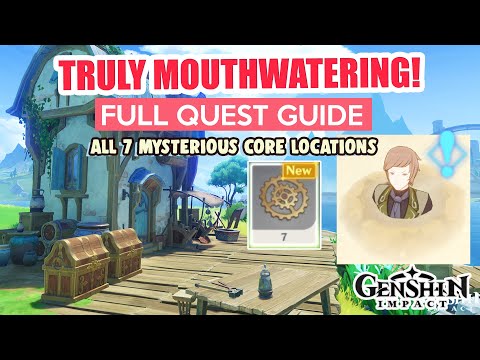 2 CHESTS! All 7 MYSTERIOUS CORE LOCATIONS | Truly Mouthwatering World Quest Guide Genshin Impact