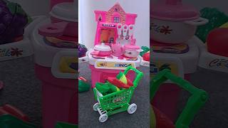 Minnie shopping cart 🛒 #asmr #kitchenset #disney #hellokitty #cutesuitcasetoy #beauty