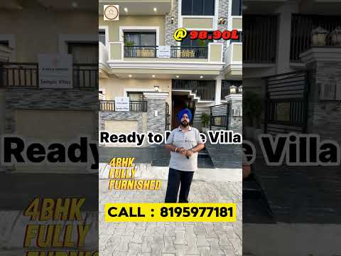 🔥4 BHK Villa For Sale In Mohali Gmada Approved🔥| Fully Furnished | Call :8195977181