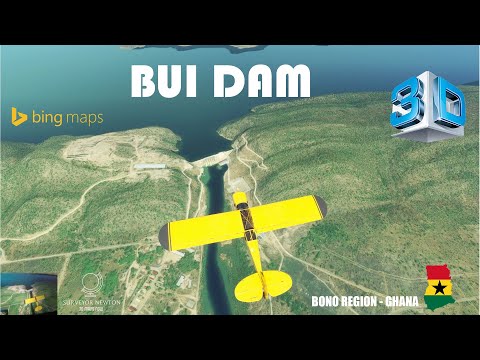 Bui Dam 3D Bing Maps Bono and Savannah Region Ghana MSFS 2020