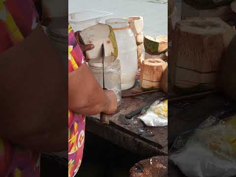 very satisfying fresh buko juice #satisfying #bukojuice #streetfood #youtubeshorts @GatchieJr33