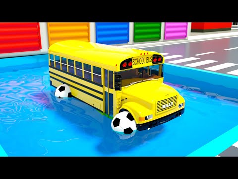 School bus stuck in a deep hole - Wheels on the Bus - Baby Nursery Rhymes & Kids Songs