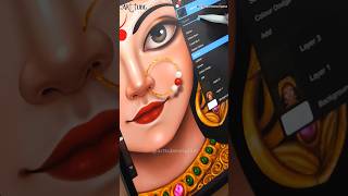 Durga Maa ❤ Nose Ring Digital Painting ~ Happy #navaratri #durgapuja #shorts #durga #maa #digitalart