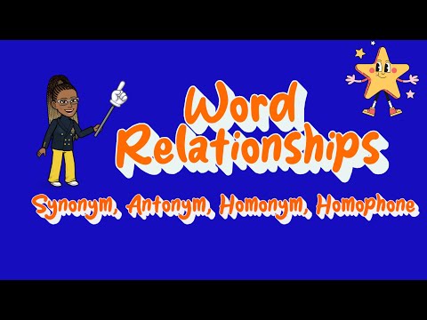 Analyze Word Relationships I Synonyms Antonyms Homonyms Homophones