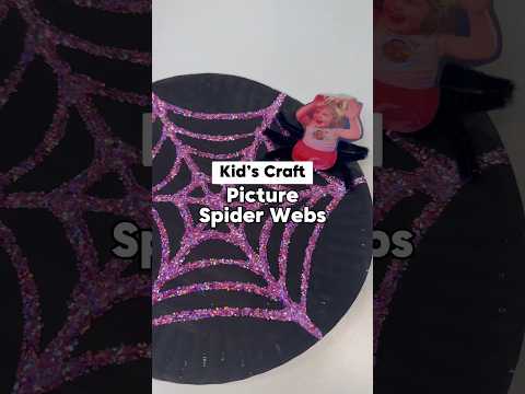 Easy Halloween Craft 🕸️🕷️ How To Make A Paper Plate Spider Web #shorts #halloweenideas #craftidea