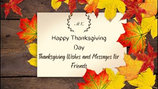 Thanksgiving Wishes and Messages for Friends | MK Inspirational Quotes | USA |Canada