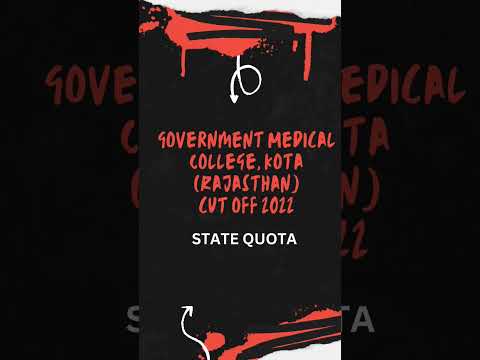 Government Medical College, Kota (Rajasthan) Cut off 2022. #neet #youtubeshorts #mbbs #motivation