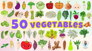 50 VEGETABLES NAME for Toddlers | First Words for Babies | English Vocabulary | Speech Therapy Kids