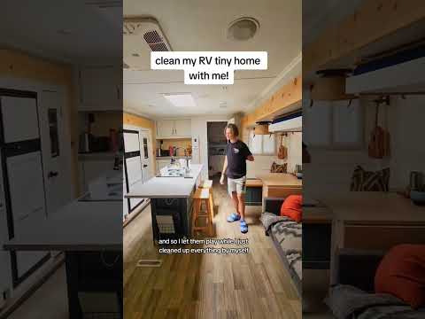 clean my tiny home with me! #tinyliving #cleanwithme