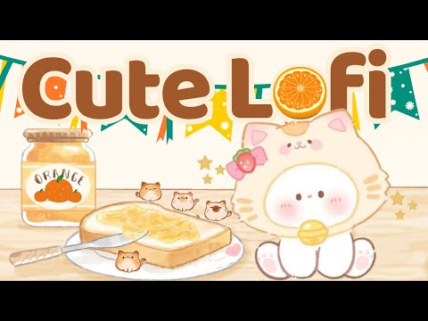 Cute Music 🍊🧡 Lofi Kitty 🍯1 Hour Cafe Song 🍋Stream cafe 🏵️ cute & relaxing🥐  Make Your Day Better✨