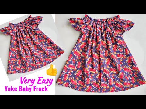 Very Easy Yoke Baby Frock cutting and stitching  Full Tutorial | Baby Frock design