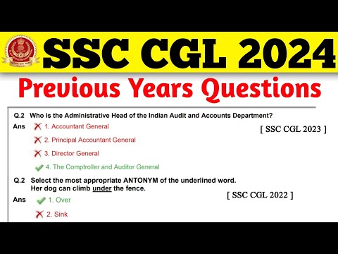 SSC CGL 2024 | Previous Years Questions | SSC CGL Important Questions 2024 | SSC CGL