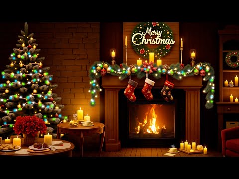 Relaxing Jazz by the Christmas Fireplace in a Warm Ambience 🎄 Christmas Jazz, Crackling Fireplace