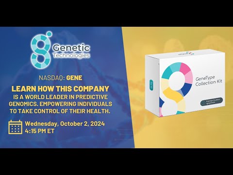 Genetic Technologies, Ltd. (NASDAQ: GENE) Investor Webinar - Oct. 02, 2024