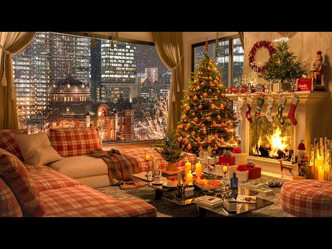 Cozy Fireplace Christmas Tree 🎄 Beautiful Christmas Music With Fireplace 🔥 Warm Christmas Fireplace