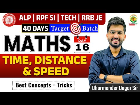 Time Speed and Distance | 40 Days Target Batch | Railway Bharti 2024 | Maths by Dharmender Dagar Sir